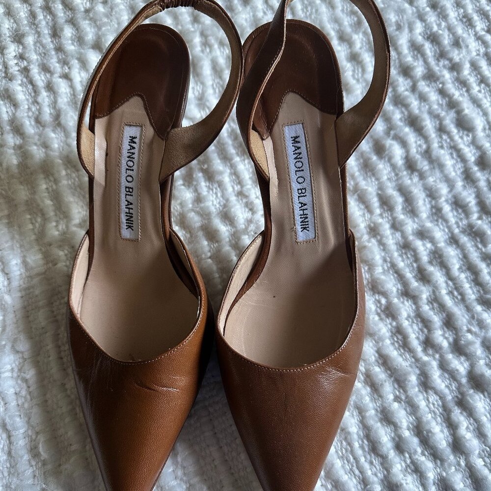 Manolo Blahnik Leather Carolyne Pumps